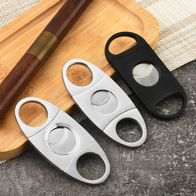 Производитель оптом нержавеющие ножницы для сигар бытовые портативные резаки для сигар двусторонние аксессуары для курения