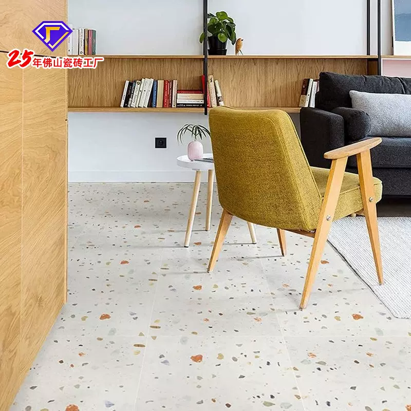 水磨石瓷砖 现代简约浴室墙砖600x600卫生间瓷砖瓷片  哑光仿古砖