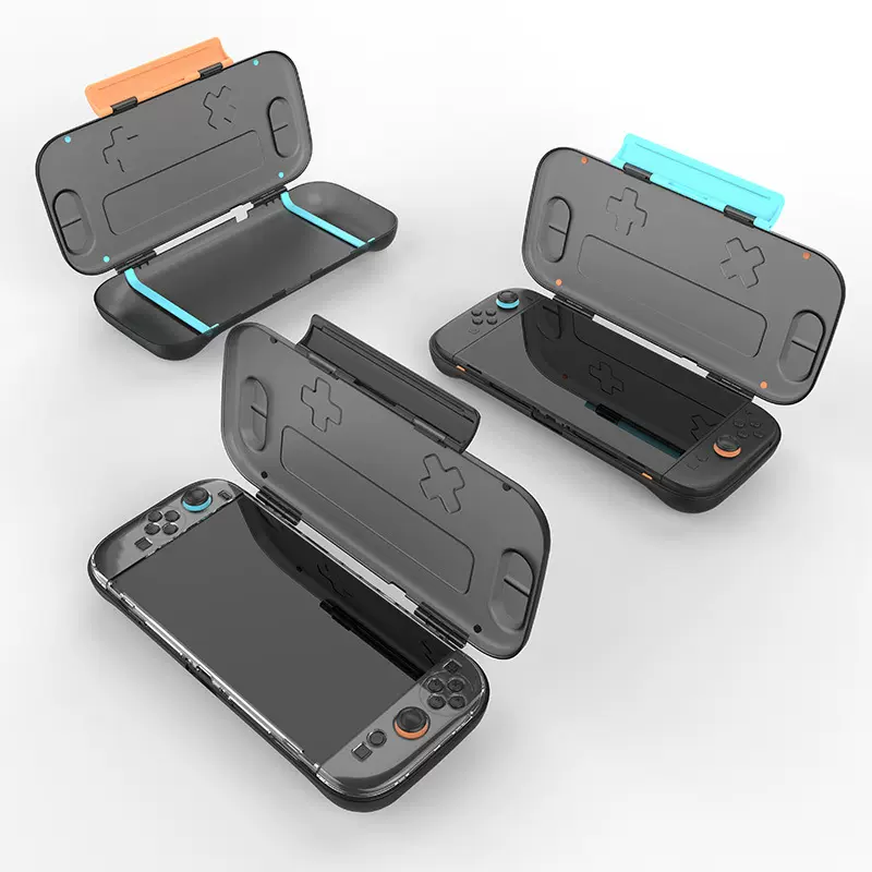 适用任天堂switch 2保护壳NS2游戏掌机一体式保护套透黑收纳硬壳