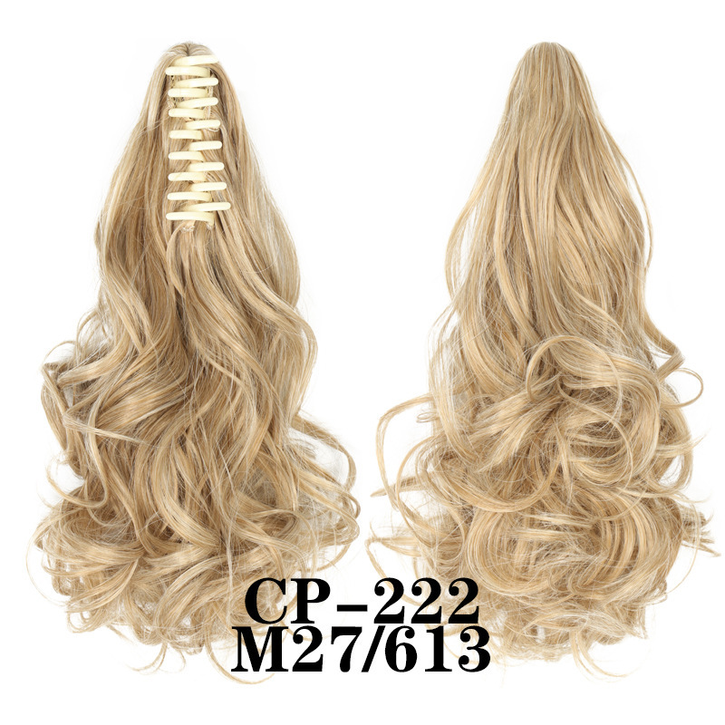 Europa al por mayor América transfronteriza damas onduladas cabello de cabello de cabello de cabello corto fibra química de alta temperatura seda rizada clip de agarre de caballo