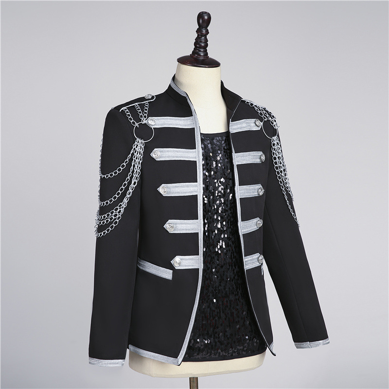 Michael Jackson style black color jazz dance short jackets for men