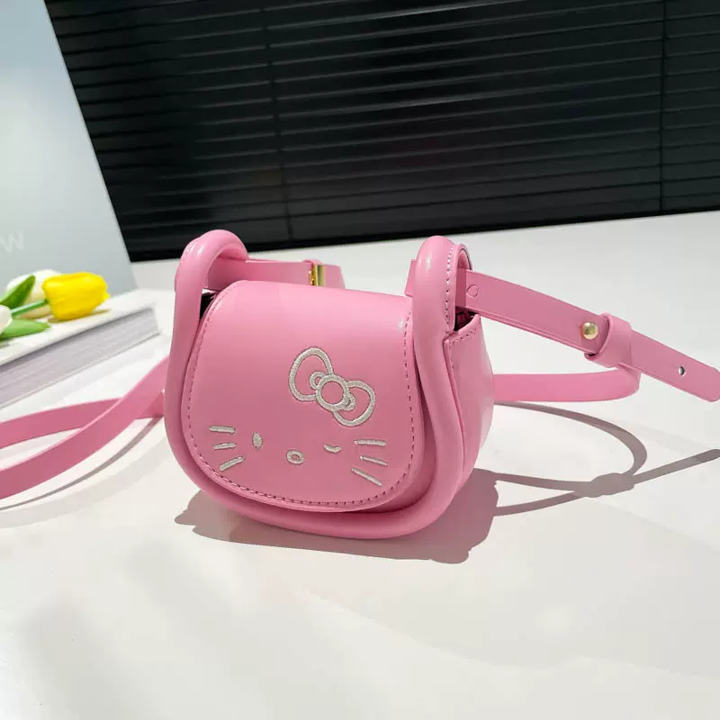 2025新款流行刺绣猫咪迷你马鞍包少女心甜美斜挎包零钱包口红包潮