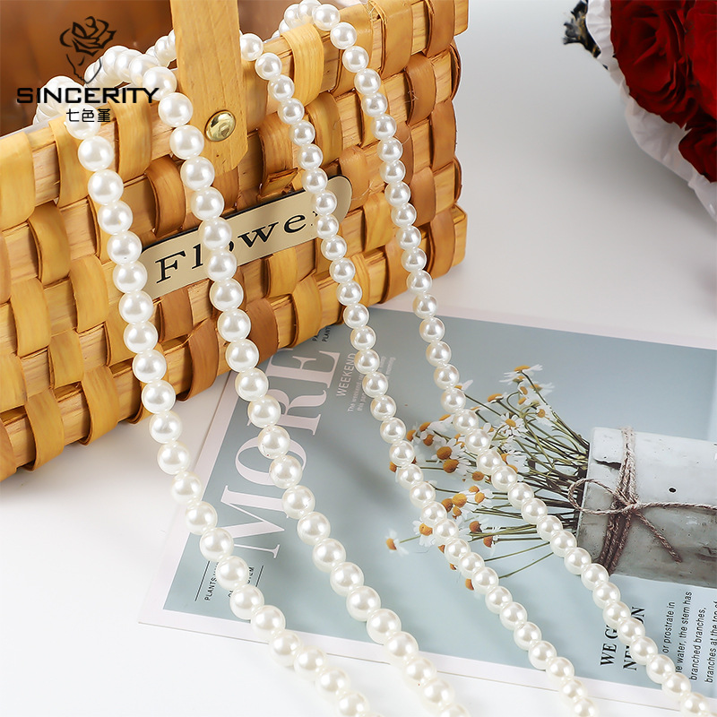 珍珠链条花束仿串珠鲜花包装配饰DIY装饰材料花艺珍珠饰品