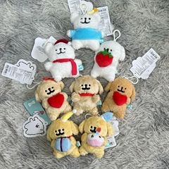 韓国語版のライン子犬かわいいぬいぐるみバッグペンダントカップル告白クリスマス誕生日ギフトキーホルダー