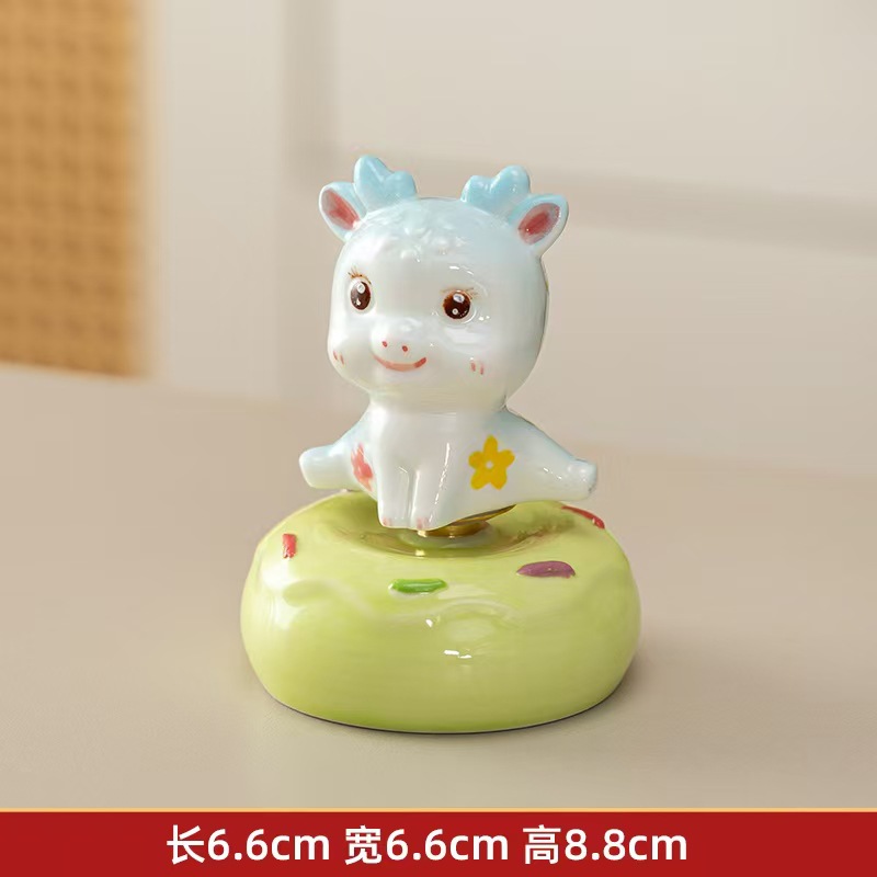 Mayorista lindo gato de ganancia girar la decoración de escritorio Jingdezhen cerámica pequeña decoración cerámica girar decoración