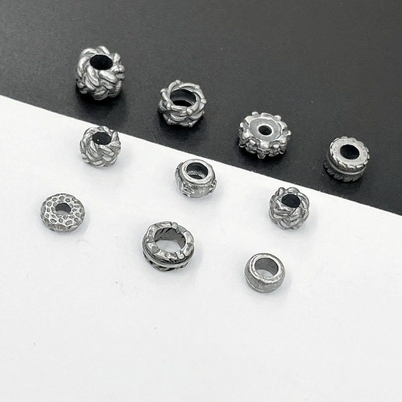 复古老银DIY配件 大孔混款手链项链隔珠  多形 隔珠隔片配件