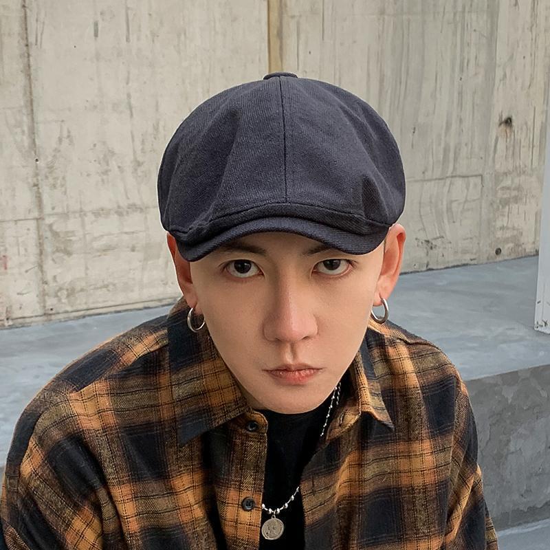 Black Octagonal Hat for Men, Trendy Spring and Autumn Painter's Cap, Beret, Men's Ins-Style Trendy Summer Thin Hat Black Octagonal Hat for Men, Trendy Spring and Autumn Painter's Cap, Beret, Men's Ins-Style Trendy Summer Thin Hat