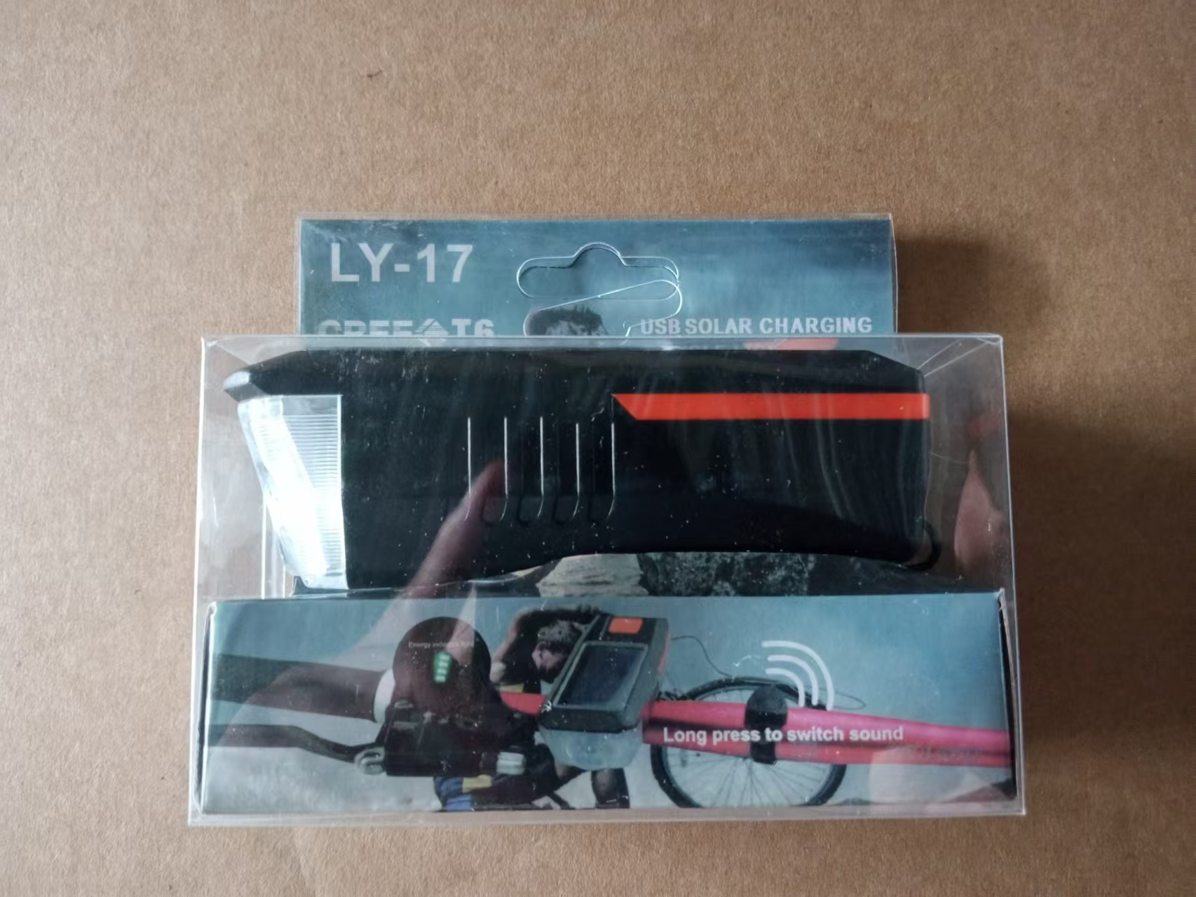 Bocina de bicicleta recargable solar faro luz nocturna para ciclismo de montaña linterna accesorios de bicicleta equipo de ciclismo