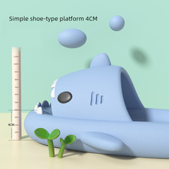 鯊魚拖鞋女夏季情侶居家二代厚底eva浴室洗澡防滑外穿涼拖男批發