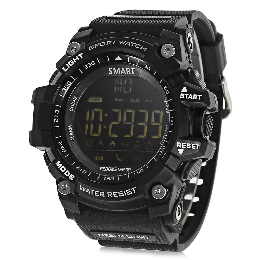 EX16 Reloj Bluetooth mensaje telefónico alarma de recordatorio de movimiento paso IP68 resistente al agua larga espera sin carga