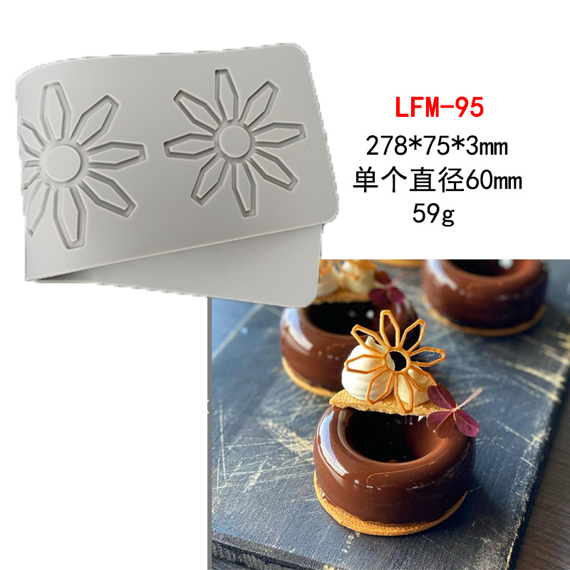 Nuevo en stock Daisy Lotus caleidoscopio fondant LACE pad DIY hornear decoración molecular cocina impresión molde