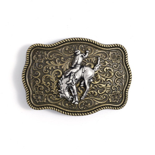 European and American Personality Trend Smooth Buckle Retro Texture Metal Belt Buckle Engraved Design Belt Accessory