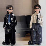 Осенняя детская рубашка для мальчиков, в корейском стиле, короткий рукав, в западном стиле, детская одежда