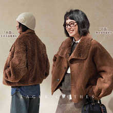 Lagur＜双面穿＞羊羔毛皮毛一体加厚双面穿外套女装冬宽松机车服
