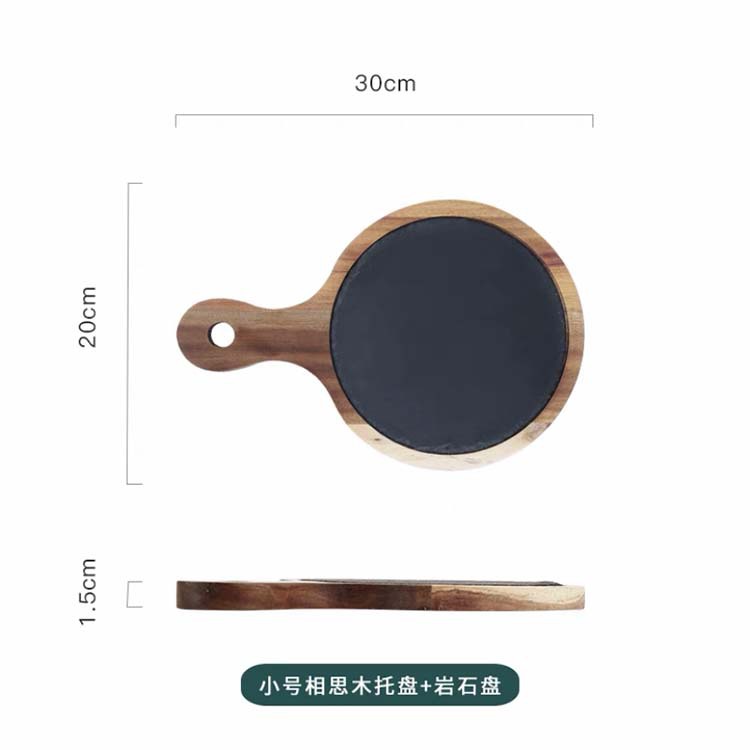 Nórdico plato de carne de madera Hogar Japonés ins roca placa redonda vajilla occidental barbacoa pizza bandeja de madera