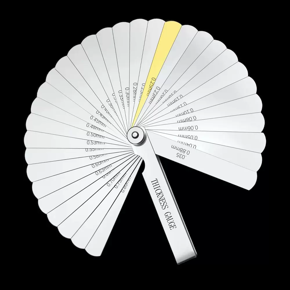 跨境32片测厚仪组合塞尺间隙尺0.04-0.88mm公制英制夹黄铜片