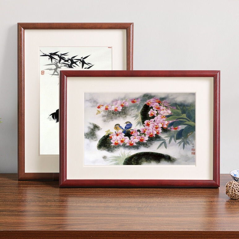 SOURCE Factory solid wood photo frame wall-mounted new Chinese calligraphy and painting mounting table Chinese painting calligraphy frame picture frame outer frame wholesale SOURCE Factory solid wood photo frame wall-mounted new Chinese calligraphy and painting mounting table Chinese painting calligraphy frame picture frame outer frame wholesale