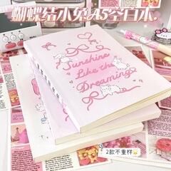 少女心a5蝴蝶结小兔空白本ins风高颜值加厚学生笔记本diy手账本