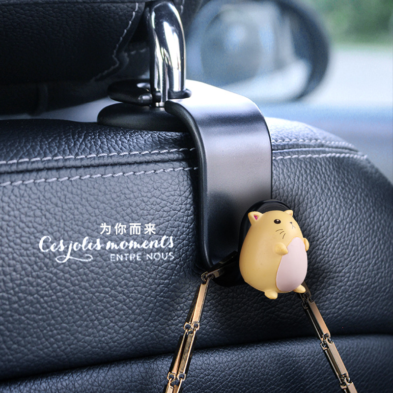 Asiento de automóvil gancho de espalda creativo encantador dibujos animados asiento trasero pequeño gancho invisible multifuncional gancho de automóvil hombre y mujer