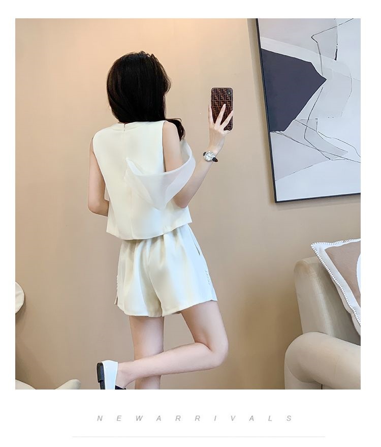 Bộ quần short nữ hai mảnh phong cách nhỏ mùa hè 2026 mới — Trang phục trắng, Quần trắng, Trắng Top chi tiết 5