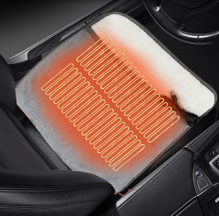 Popular Winter Warm and Constant Temperature Multi-Purpose Hand Warmer Car Seat Cushion USB Heated Square Cushion Cross-Border Wholesale