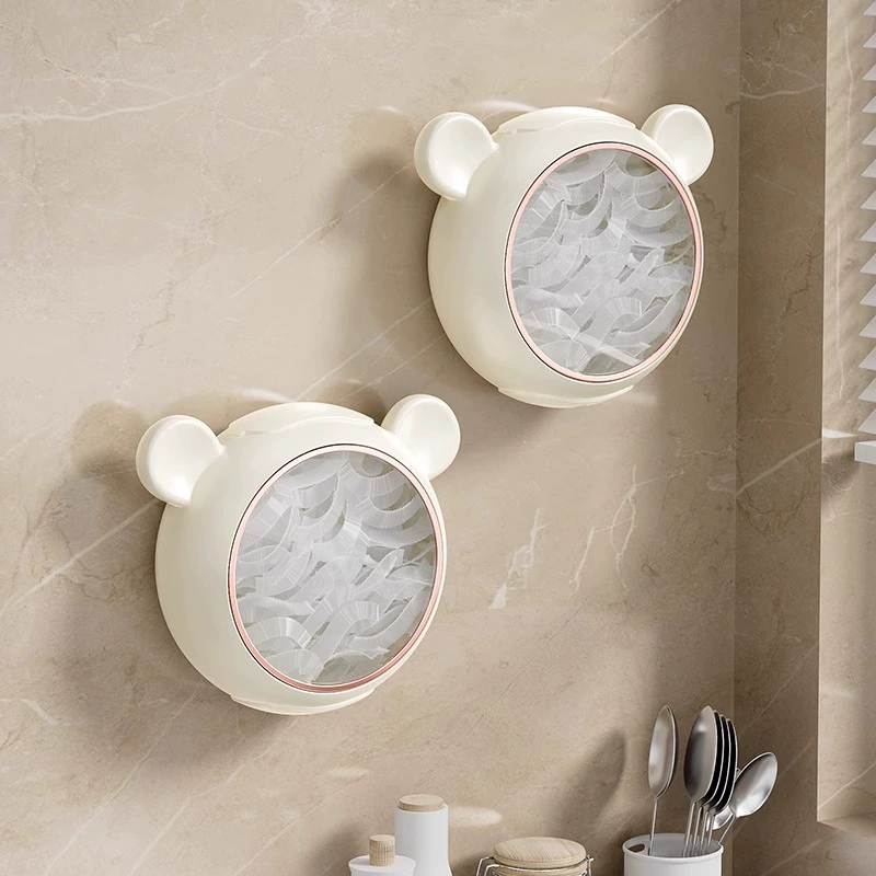 Ящик для хранения кремовой пластиковой пленки, настенный кухонный одноразовый ящик для хранения с пластиковой пленкой без перфорации