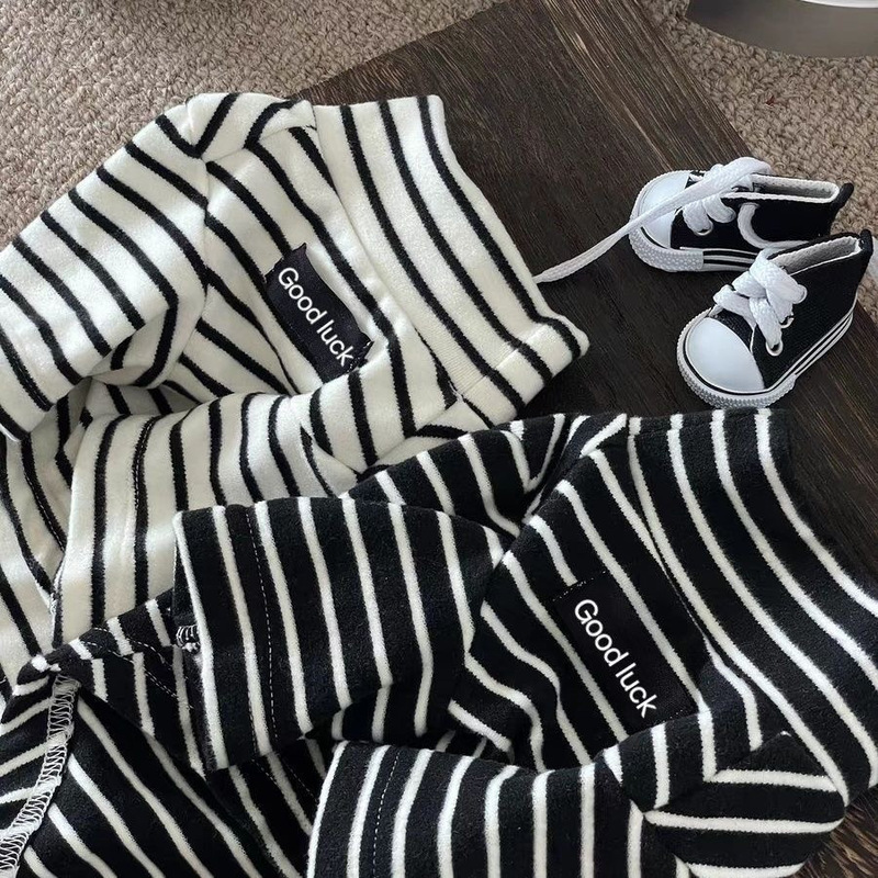 Teddy Schnauzer Striped Warm Clothes Autumn and Winter Pet Dog German Velvet Bottoming Shirt Maltese Bichon Frize Yorkshire