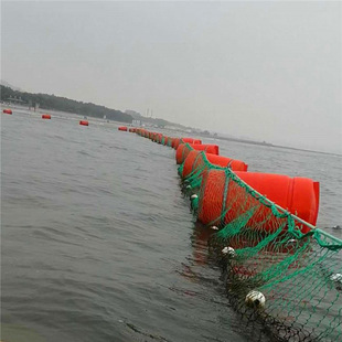Anti-Rollover Barrier Net for Jellyfish Interception in Reservoirs, Floating Barrels for River Water Weed Interception