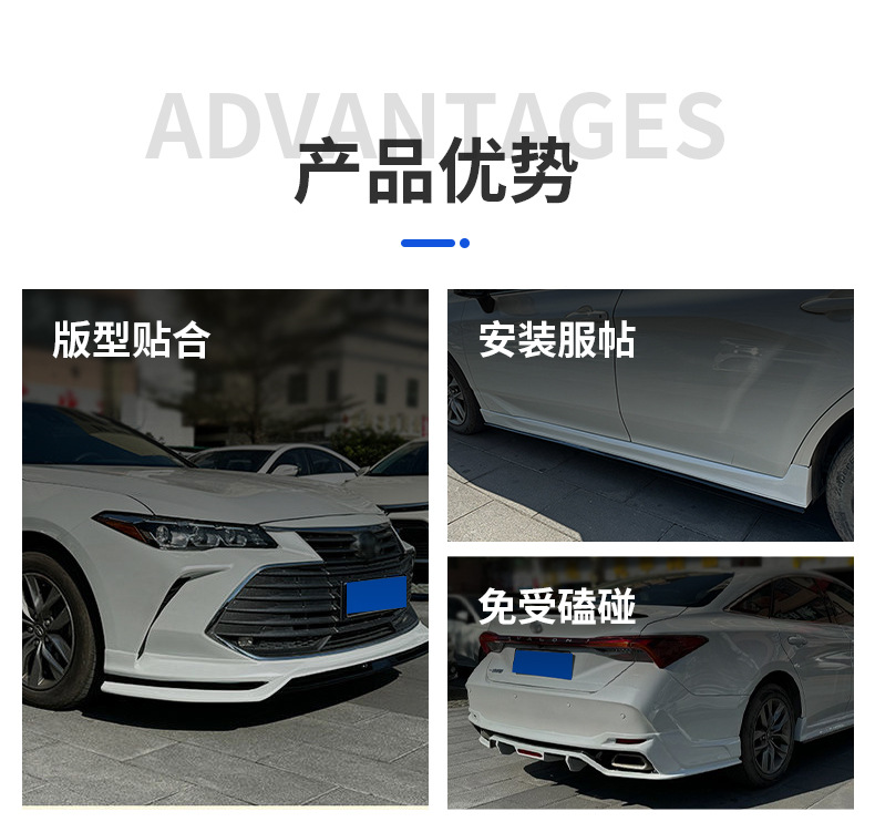 Suitable for 2019-2023 Toyota Avalon In-Stock Body Kit with Front and Rear Lip, Side Skirts, and Modified Parts