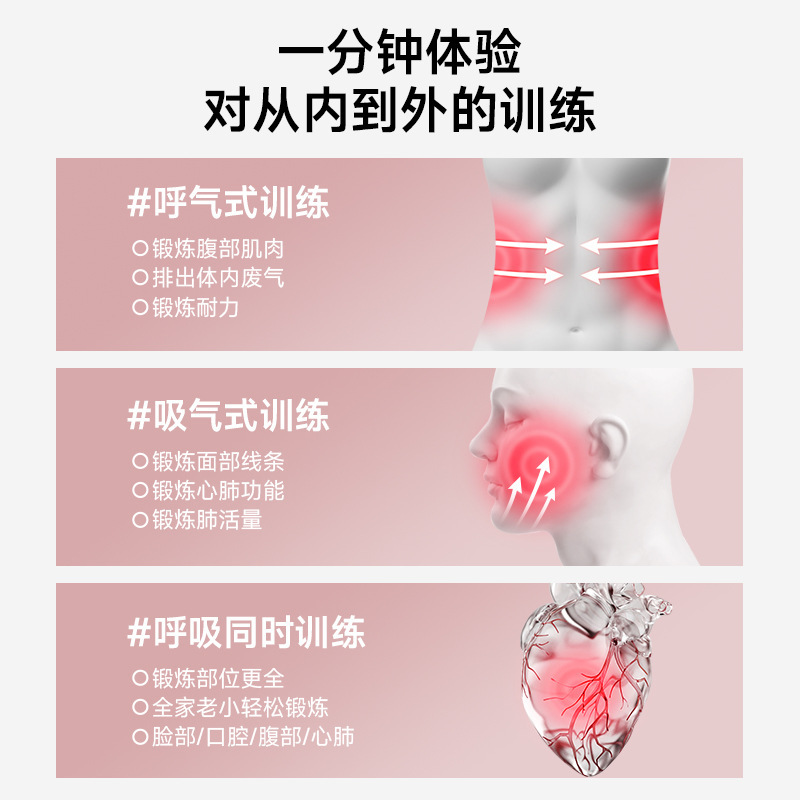 呼吸哑铃腹式呼吸肺活量腹肌马甲线盆底肌脸部核心训练肺活量训练|undefined