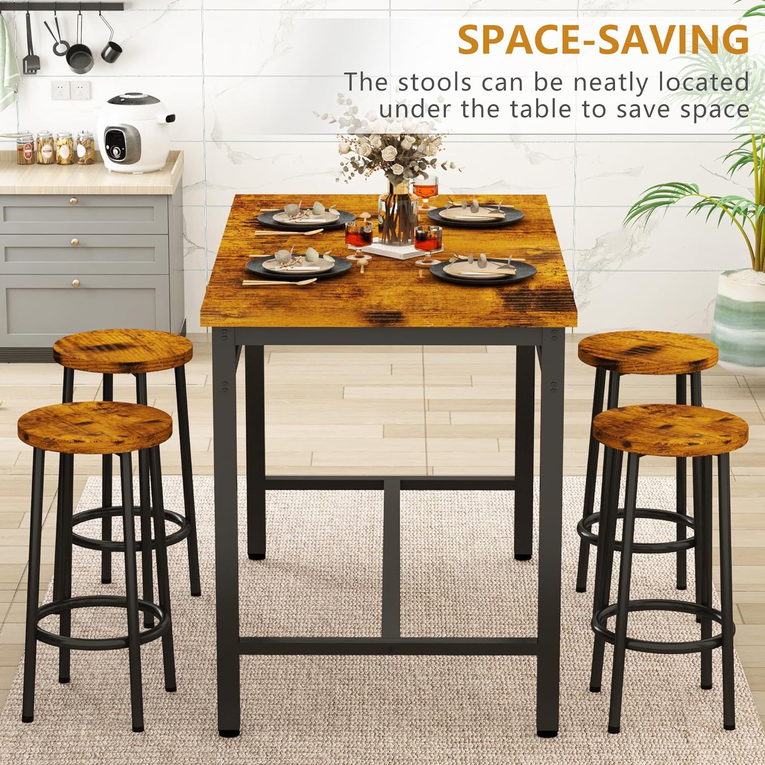Mesa y silla de comedor de Amazon, mesa y silla de comedor doméstica moderna y simple, fabrica de mesa y silla de madera de hierro de lujo simple