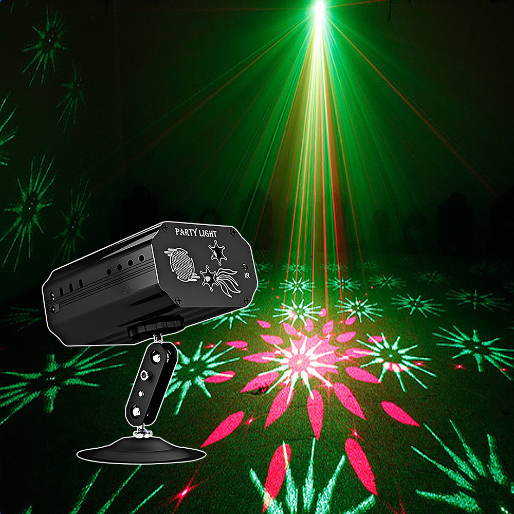 Control remoto LED rojo verde azul luz láser KTV colorido patrón color luz escenario colorido luz láser ESTRELLADO