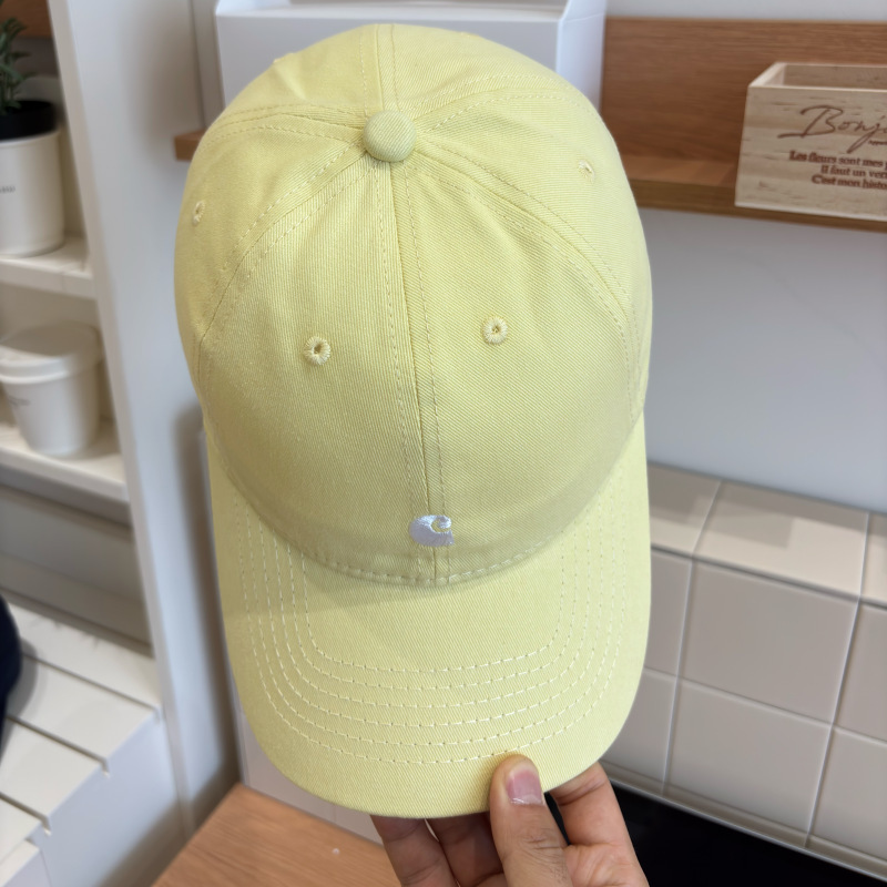 刺繍入りコットンベースボールキャップ、ワークウェア風ソフトトップキャップ、男女兼用帽子、学生カップル向け日よけ、軽やかな高級感|undefined