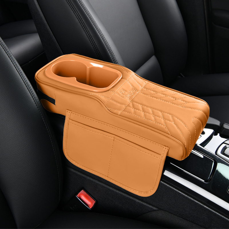 Suitable for 14cm Wide Models, Narrow Version Armrest Box Heightening Pad, Leather Comfortable Elbow Rest, Dual Cup Holder Storage