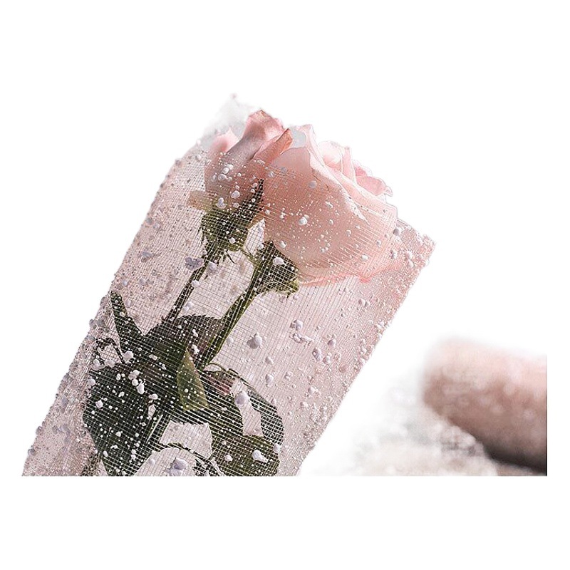 Elegante flor embalaje venta caliente Punto de pulverización de malla de alto grado fresco ramo haciendo materiales al por mayor punto de nieve gasa