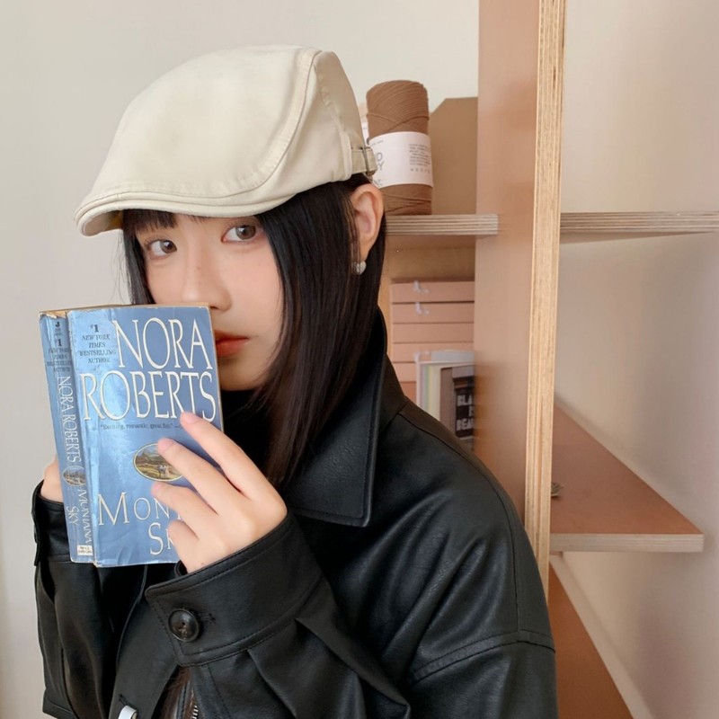 韩版雅痞风前进帽女2025新款文艺显脸小贝雷帽百搭帽子画家报童帽|undefined
