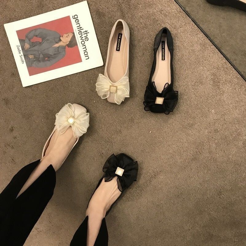 Flat Shoes for Women, Thick-Soled, Ultra-Soft, Wide-Foot Loafers, Summer Shallow-Mouth Slip-On Shoes, Soft-Soled and Comfortable Flat Shoes for Women, Thick-Soled, Ultra-Soft, Wide-Foot Loafers, Summer Shallow-Mouth Slip-On Shoes, Soft-Soled and Comfortable