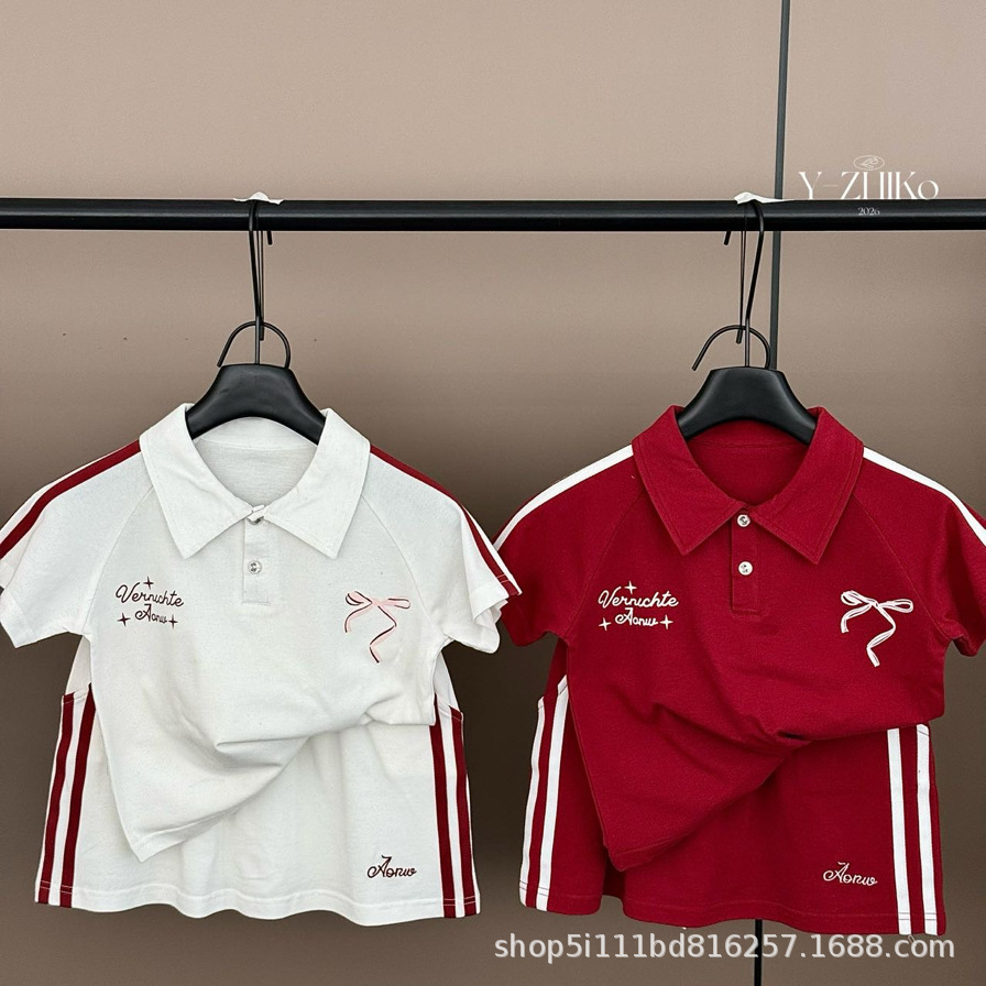 Libei Children's Clothing Girls Summer Suit T-Shirt + Short Skirt College Style 110-150 Size 26 Years New Yzk