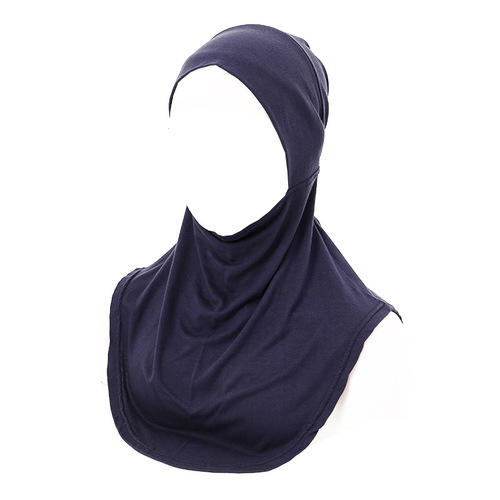 Cross-border hot-selling large hooded mercerized cotton bottoming hat, new Malaysian solid color soft bottoming turban hat
