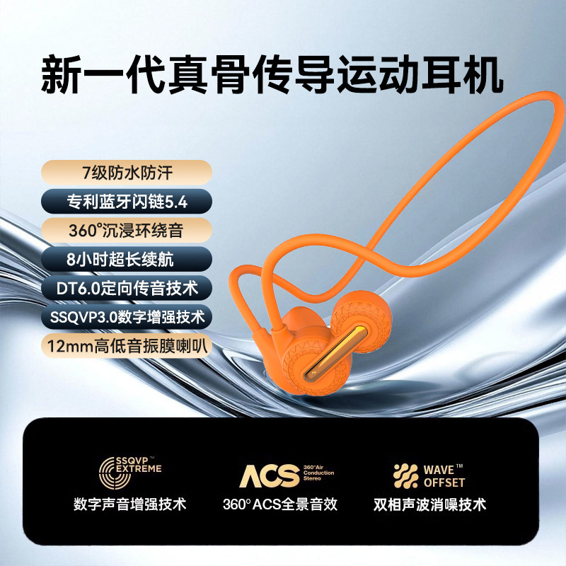 国境を越えた新しい製品骨伝導ワイヤレス Bluetooth ヘッドセット耳掛けスポーツランニングとサイクリング長いバッテリー寿命防水低遅延|undefined