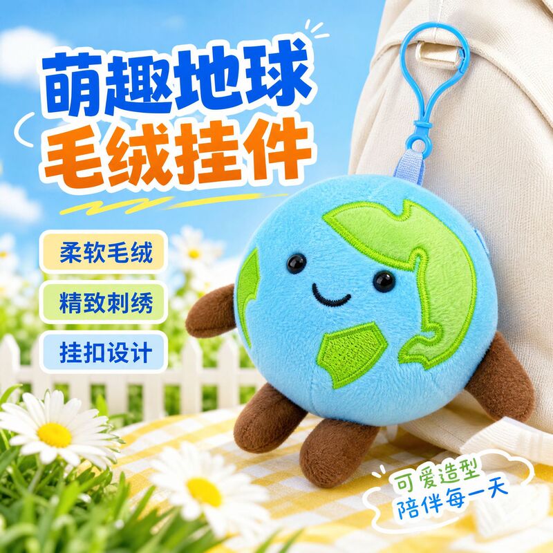 Fun Liu Yuning-Style Earth Doll Plush Toy Keychain Bag Pendant Wholesale