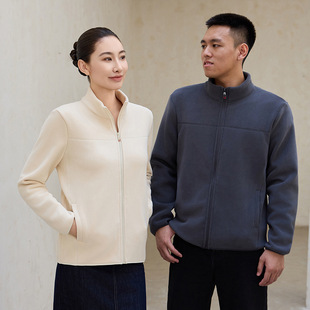 2025 Autumn/Winter New Style Fleece-Lined Stand Collar Sweatshirt Jacket for Women, Slim Fit Polar Fleece Jacket with Inner Lining