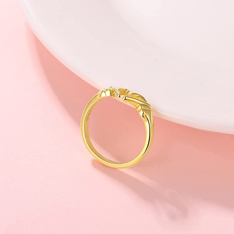 Daily, Date Occasion 925 Sterling Silver Material 925 Sterling Silver Gesture Heart Shape Open Rings