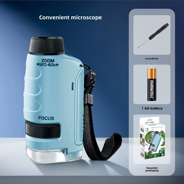 Handheld microscope, battery, science