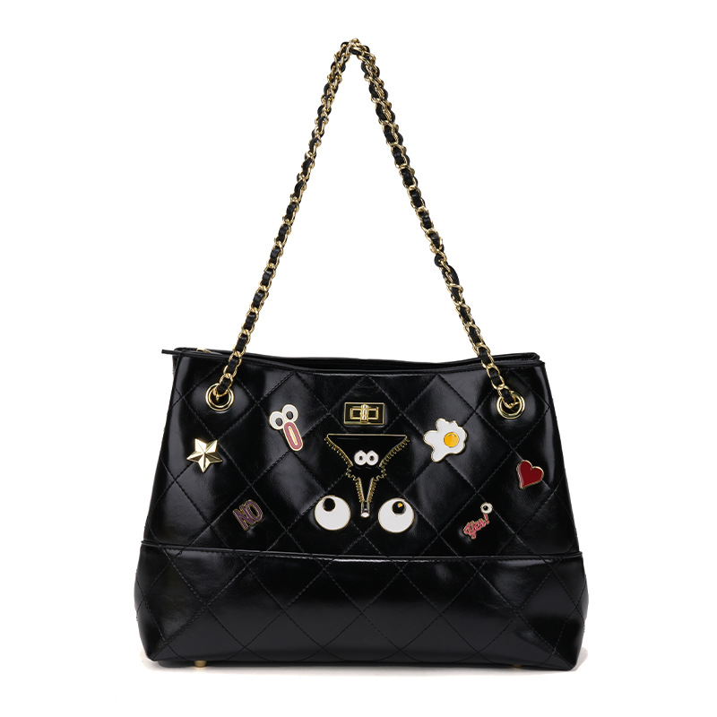 Bolsa de hombro de mujer de empalme de pelusa de contraste de color bolsas de cadena de moda casuales de gran capacidad bolsas de brazo 2882 #