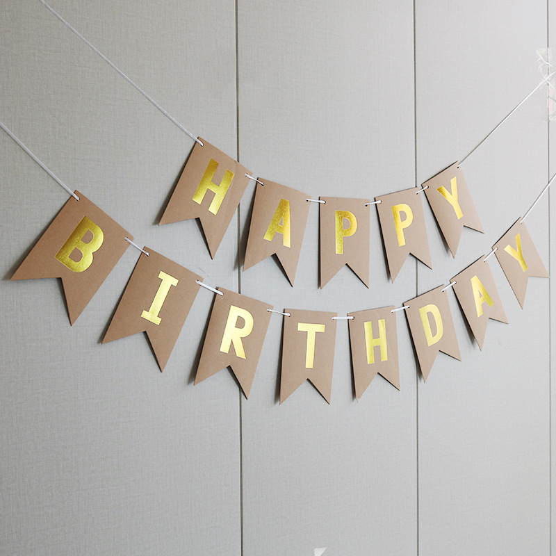 Guirnalda de Feliz Cumpleaños con Diseño de Cola de Pez en Papel Dorado, Decoración para Fiesta