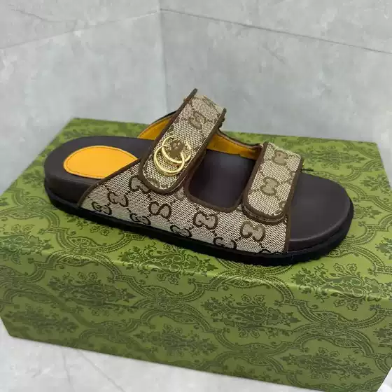 Women's Plus Size Summer Thick-Soled Flip-Flop Sandals with Vintage Letter Embroidery and Magic Tape Straps