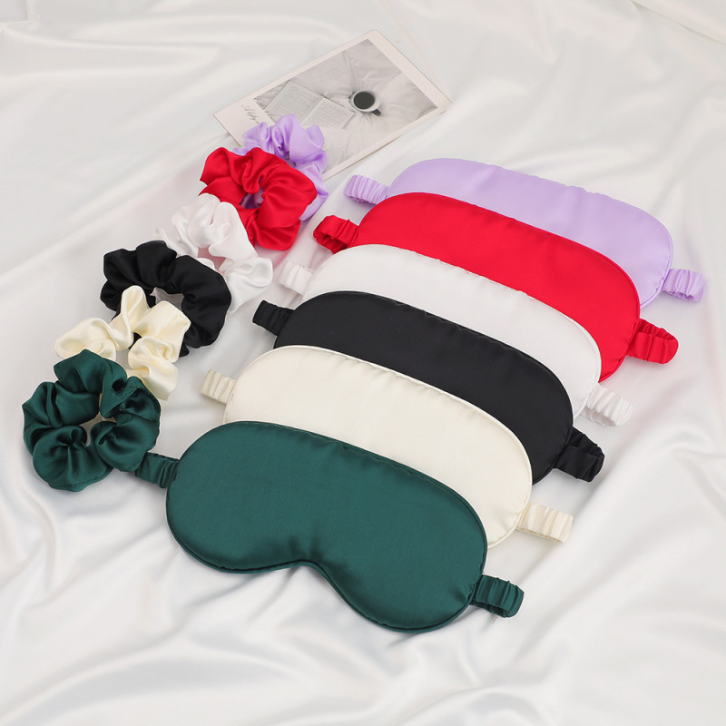 Satin Chiffon Eye Mask Hair Band Two-piece Set Hair Band Wedding Accompanying Gift Outdoor Portable Blackout Sleep Eye Mask Satin Chiffon Eye Mask Hair Band Two-piece Set Hair Band Wedding Accompanying Gift Outdoor Portable Blackout Sleep Eye Mask