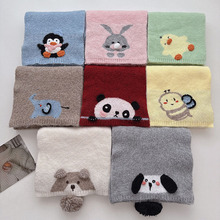 超卡哇伊卡通羊毛混纺毛线围巾女设计师搭配保暖围脖甜美冬季公主