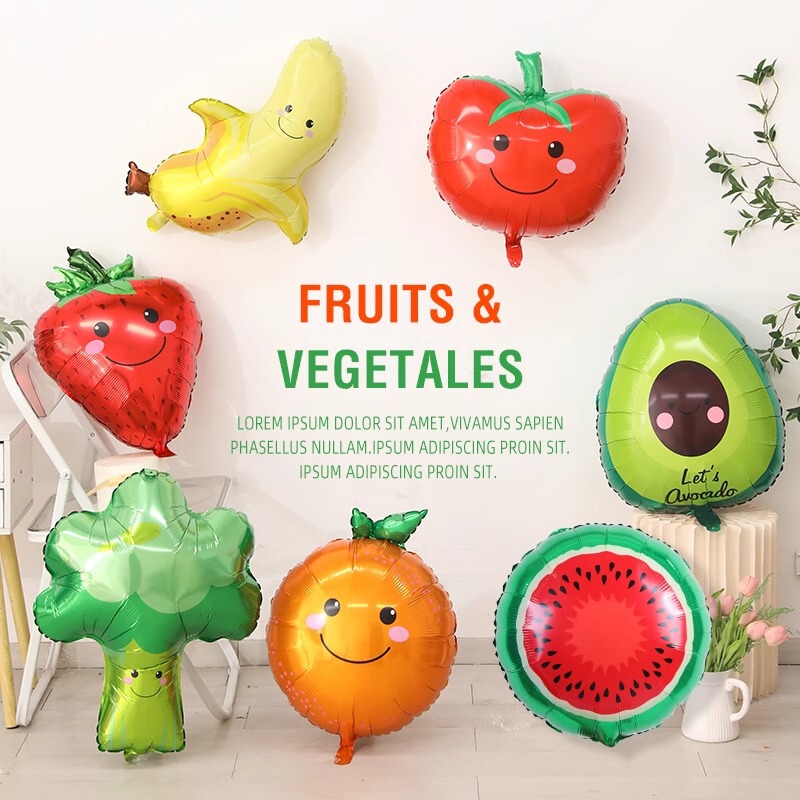 Fruit and Vegetable Shaped Aluminum Foil Floating Balloons Photo Props Event Layout Birthday Theme Party Decoration Inflatable Fruit and Vegetable Shaped Aluminum Foil Floating Balloons Photo Props Event Layout Birthday Theme Party Decoration Inflatable